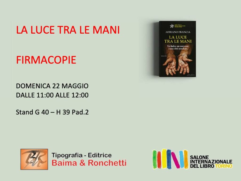 Salone del libro 2024, firmacopie "La luce tra le mani"